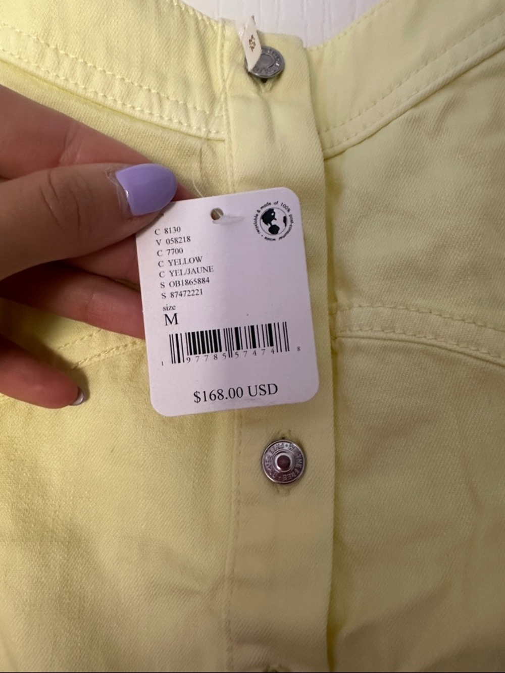 Free People Light Yellow Button-Down Spaghetti Strap Maxi Dress - Picture 2 of 2